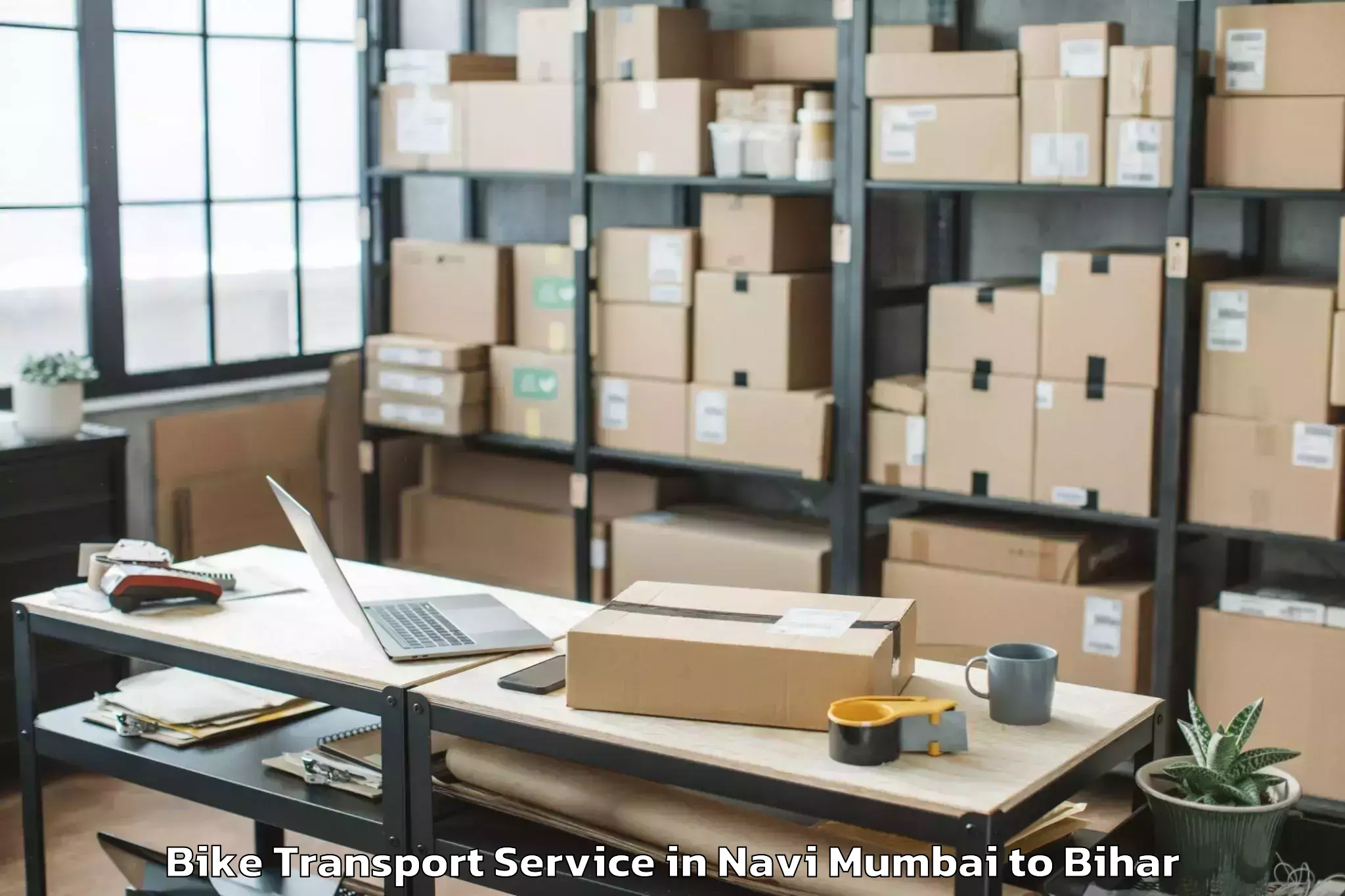 Hassle-Free Navi Mumbai to Bikramganj Bike Transport